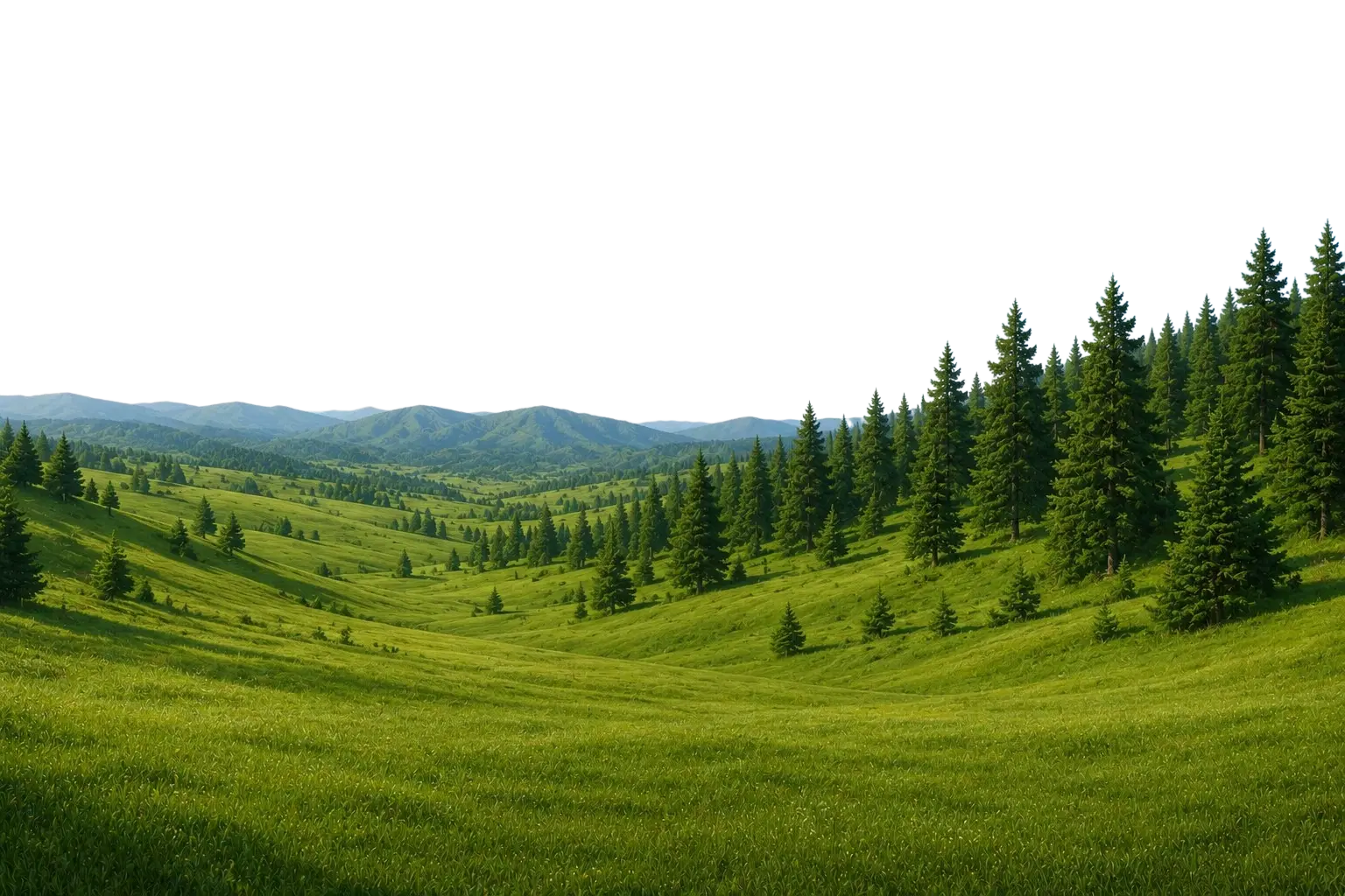 Paysage de pâturage et forêt à la ferme